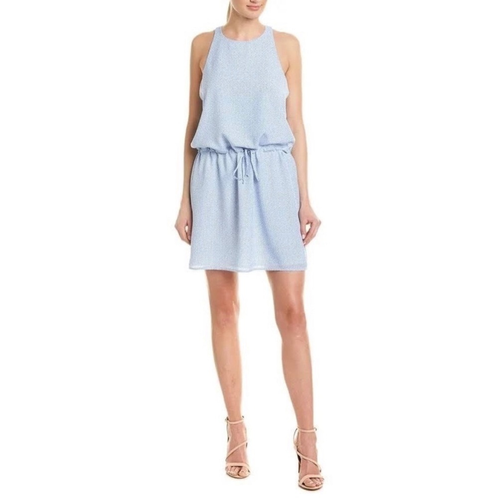 Joie The Diega Dress in Cornflower Geometric Blue and White Patterned L